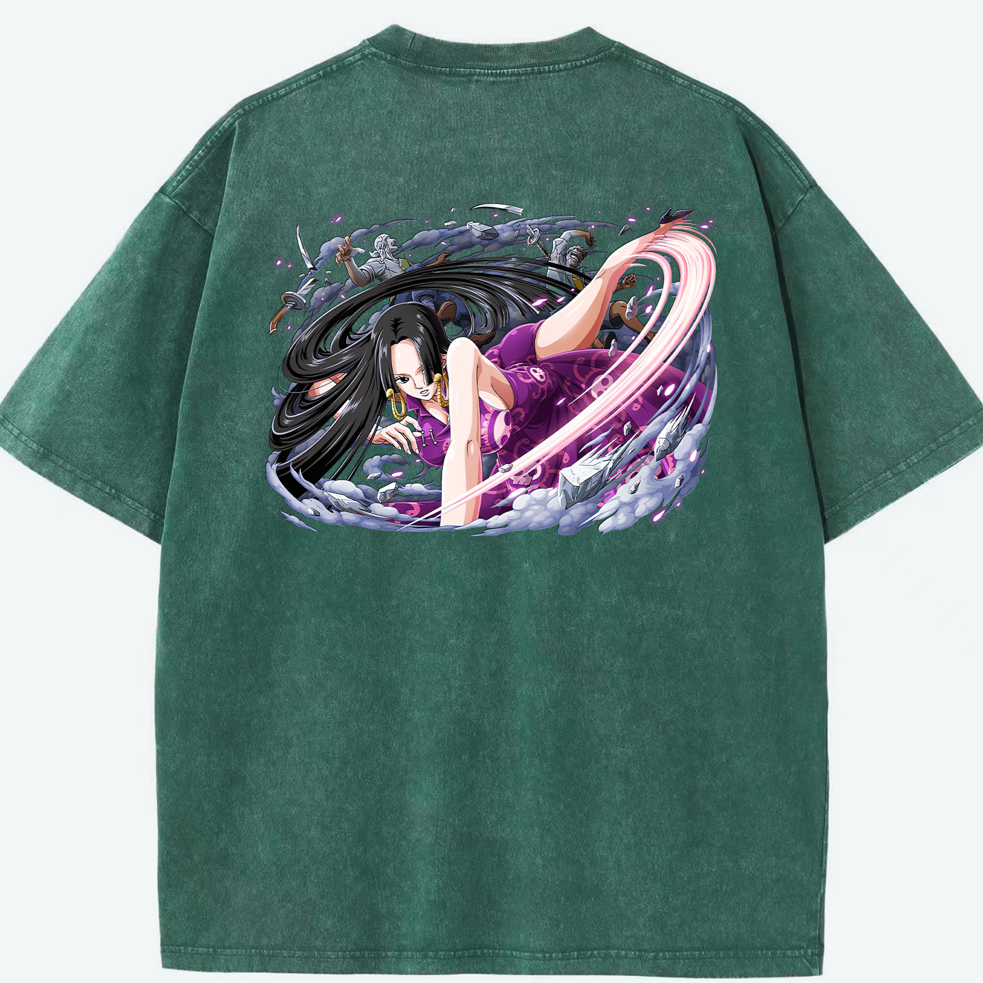 ワンピース ボア・ハンコック ONE PIECE Boa·Hancock 綿100% ヴィンテージ風 半袖Tシャツ（背面プリント）